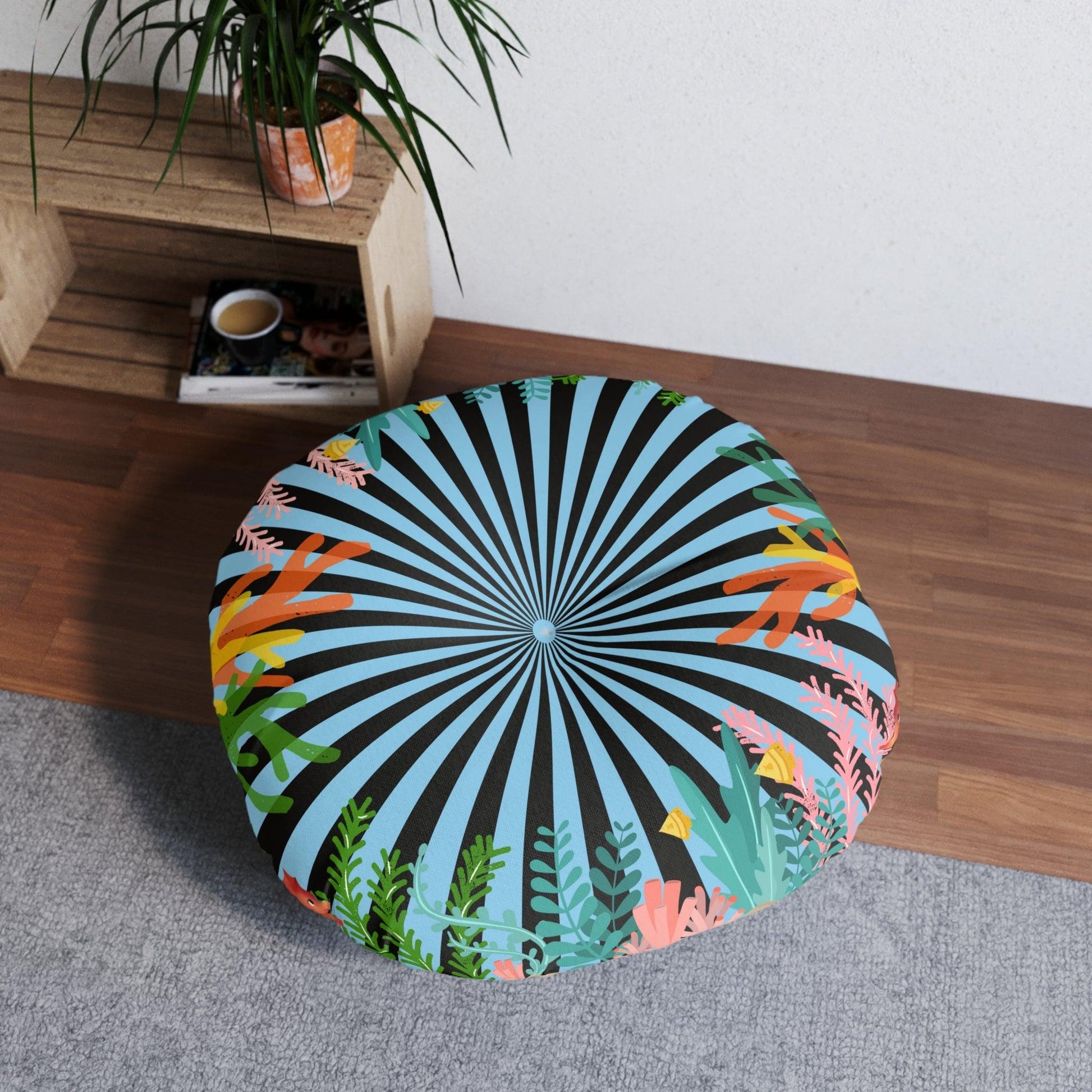 Magic of the Underworld Tufted Round Floor Pillow - MAIA HOMES