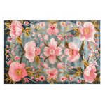 Beautiful Magnolia Blossom Hand Tufted Area Rug featuring elegant pink and green floral patterns on a soft background, perfect for enhancing your dining room or large living room. This wool rug adds a touch of nature-inspired style to any living room.