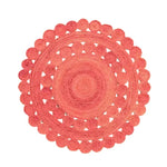 This beautiful Maia Classic Circles Round Jute Rug in vibrant red adds a touch of elegance to any living room. Ideal for large living room areas, this round area rug is crafted from natural jute, making it both stylish and eco-friendly. Perfect for those seeking large area rugs that enhance their home decor.