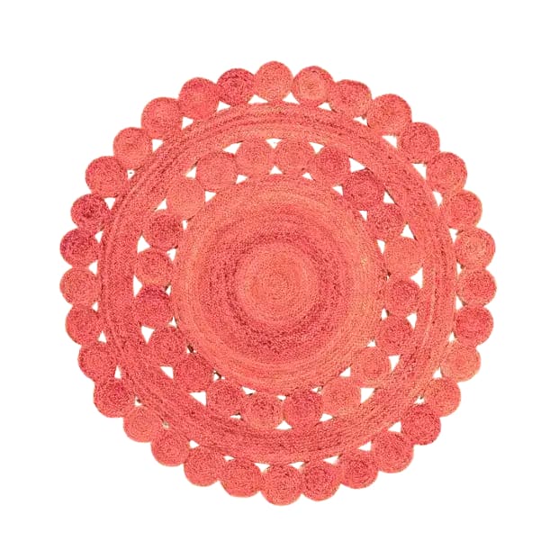 This beautiful Maia Classic Circles Round Jute Rug in vibrant red adds a touch of elegance to any living room. Ideal for large living room areas, this round area rug is crafted from natural jute, making it both stylish and eco-friendly. Perfect for those seeking large area rugs that enhance their home decor.