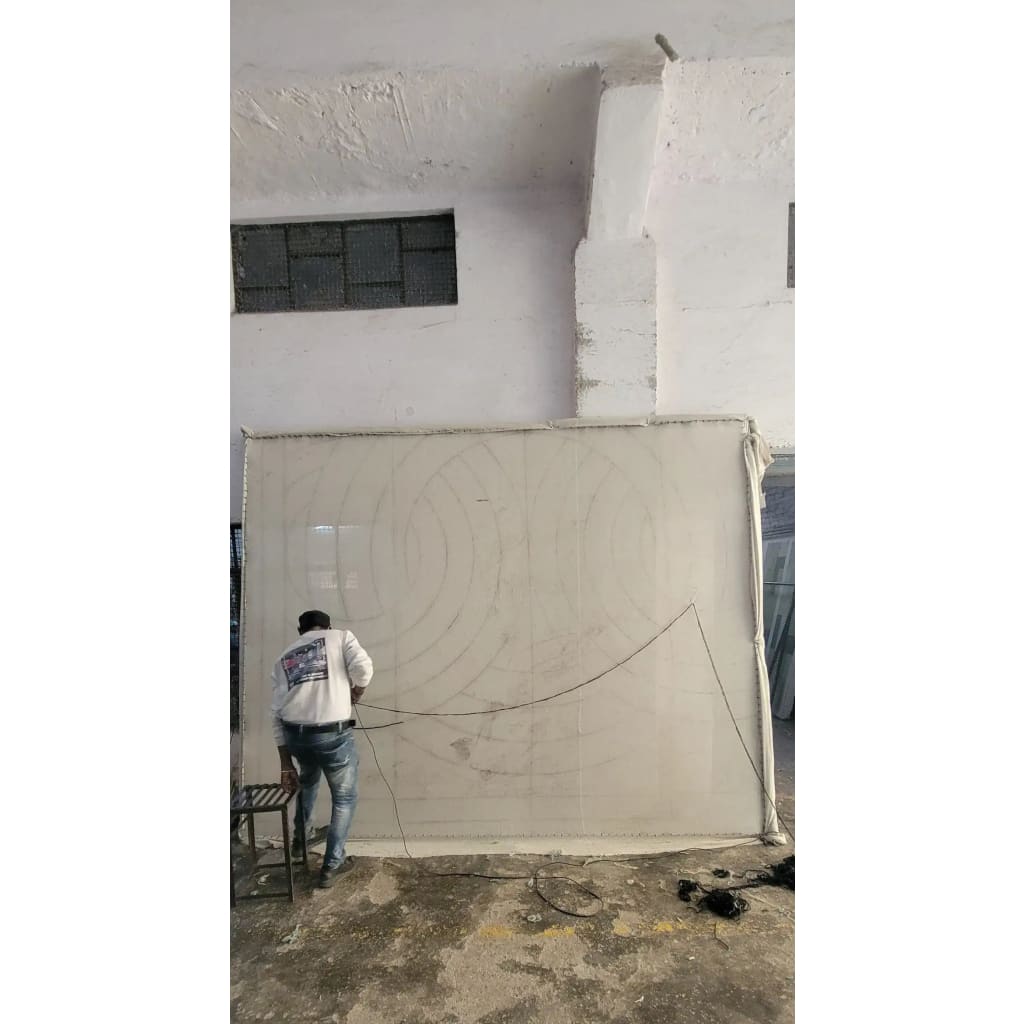 Maia Knotted Circles on Square Hand Tufted Wool Rug - Blue - MAIA HOMES