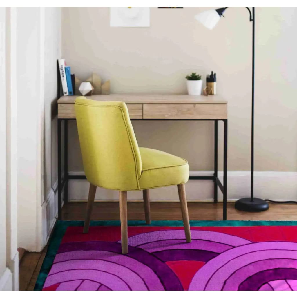 Maia Knotted Circles on Square Hand Tufted Wool Rug - Green