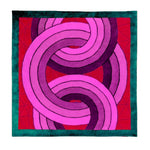 Maia Knotted Circles on Square Hand Tufted Wool Rug - Green