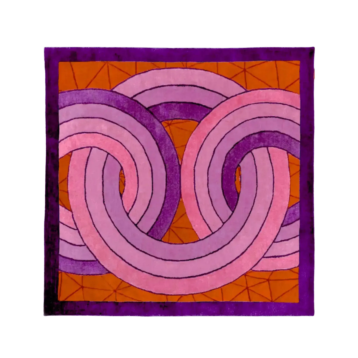 Maia Knotted Circles on Square Hand Tufted Wool Rug - Purple