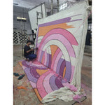 Maia Knotted Circles on Square Hand Tufted Wool Rug - Purple - MAIA HOMES