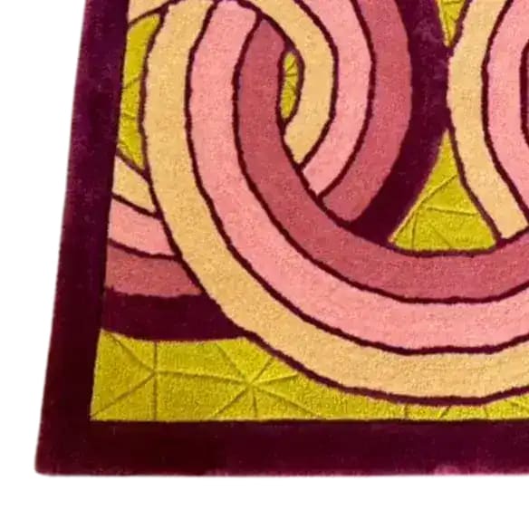 Maia Knotted Circles on Square Hand Tufted Wool Rug - Purple/Cream