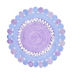 A beautifully crafted light blue Jute round rug, perfect for enhancing your living room decor. This large area rug features intricate woven patterns and a unique design, ideal for those seeking stylish rugs for living rooms.