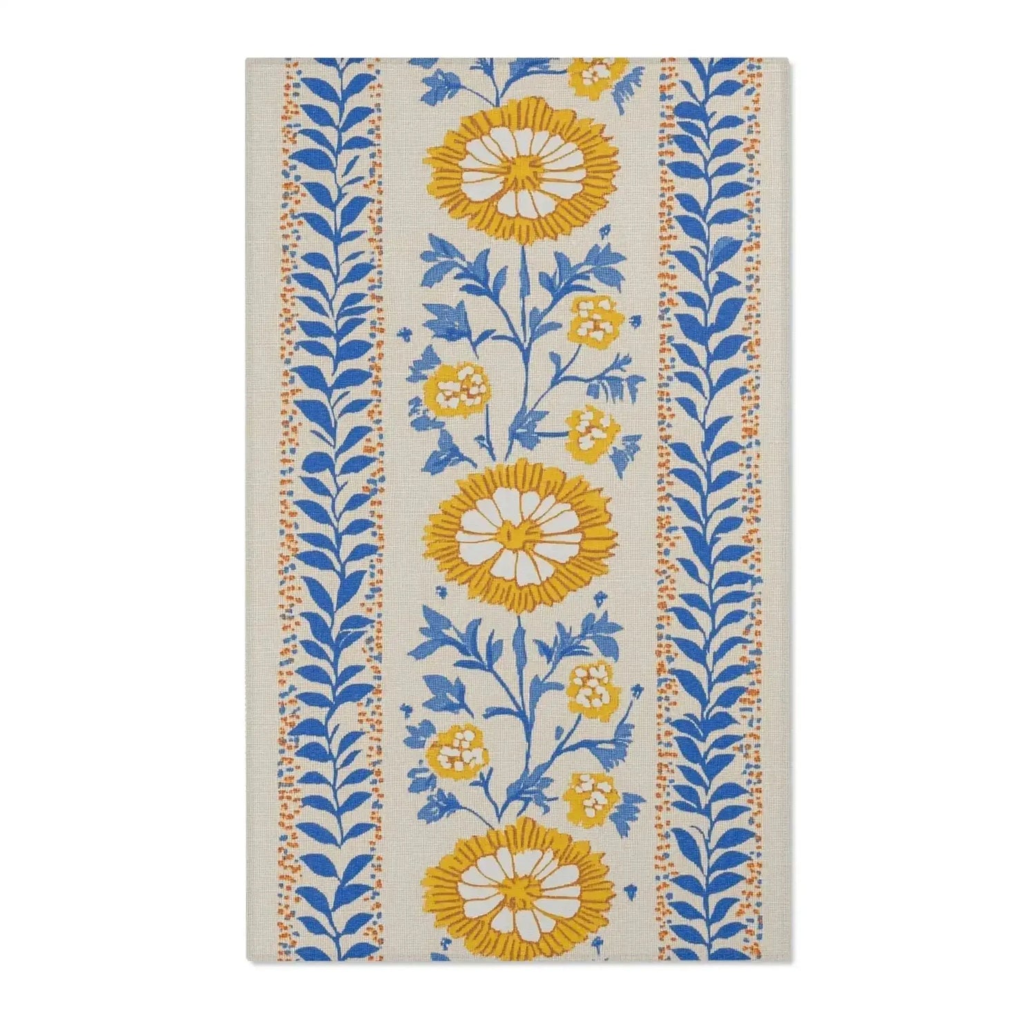 Marigold Stripes – Folk Floral Accent Rug