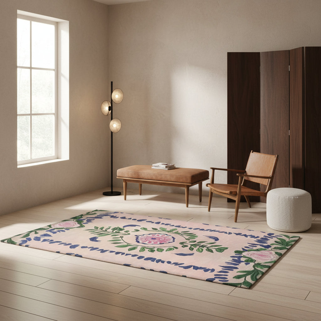 Maximalist Botanical Bloom Accent Rug