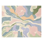 The Meadow Veil Bloom Hand Tufted Rug showcases a contemporary abstract design with soft pastel hues of blue, pink, green, and cream. This wool rug, perfect for adding a modern touch to your space, is ideal for living room areas, especially in an 8x10 size. The delicate floral patterns create a soothing ambiance, making it a standout area rug for living rooms.