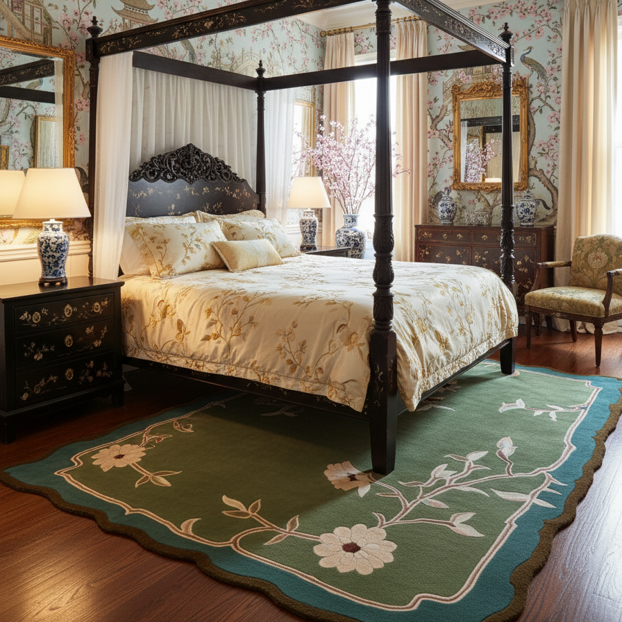 Meandering Petals Hand Tufted Wool Rug