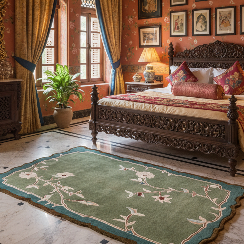 Meandering Petals Hand Tufted Wool Rug