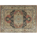 Elegant Medallion Majesty Hand Knotted Area Rug featuring a stunning floral and vintage Persian design. This 8x10 wool rug is perfect for adding a touch of sophistication to any living room, showcasing intricate patterns in rich, warm tones.