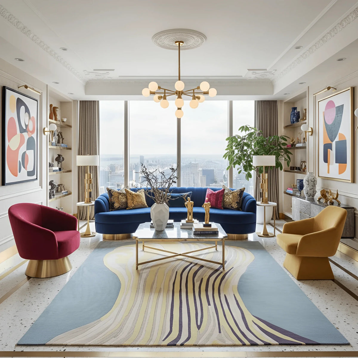 Melting Bloom Column Hand Tufted Rug - MAIA HOMES