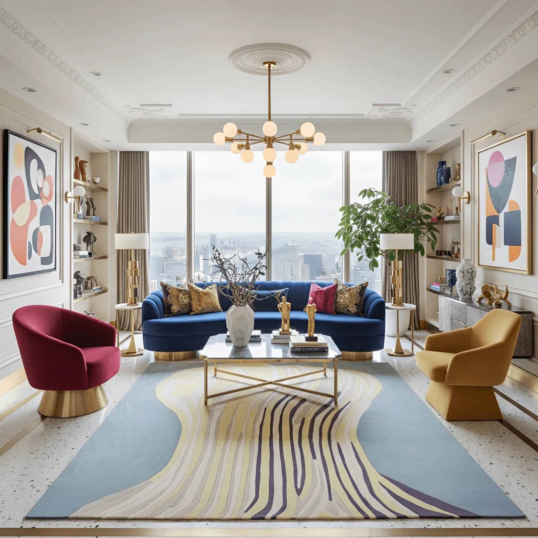 Melting Bloom Column Hand Tufted Rug - MAIA HOMES