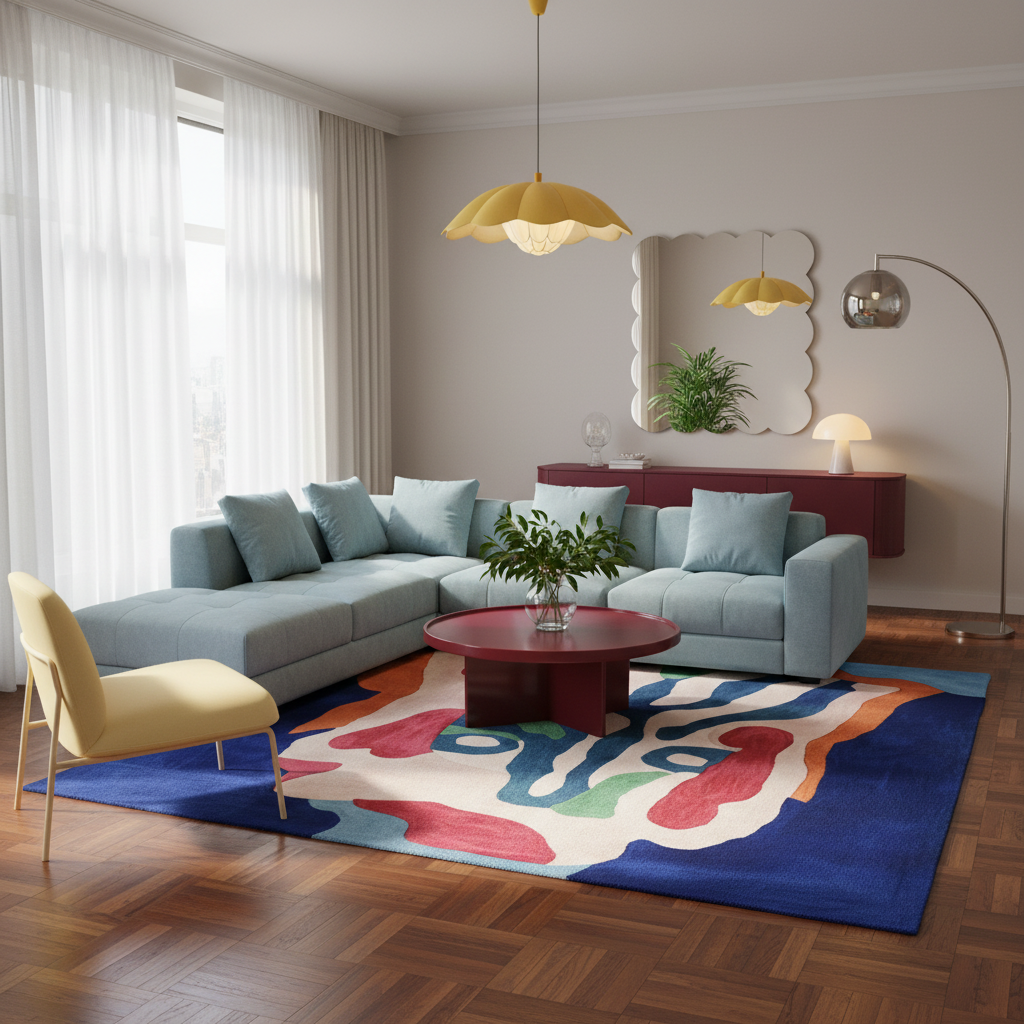 Melting Face Mirage Hand Tufted Rug