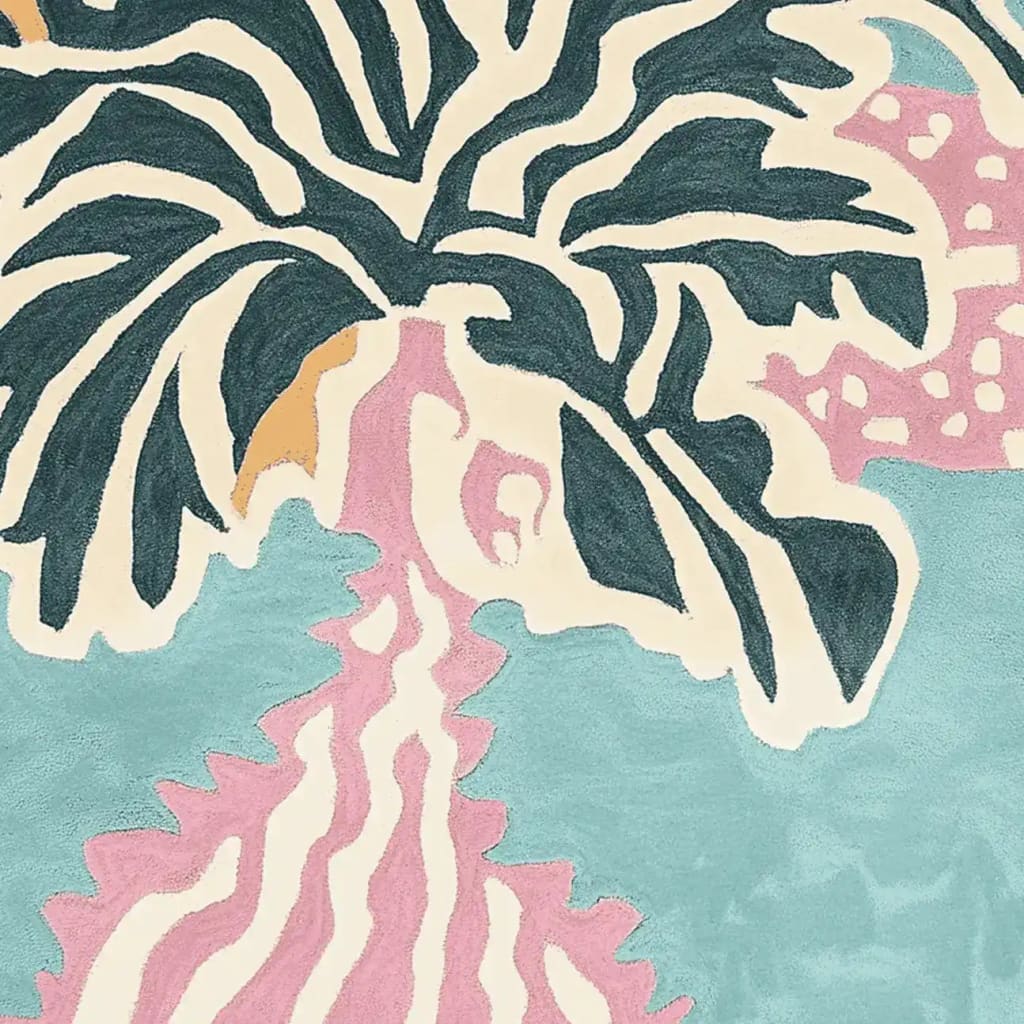 This image showcases a close-up view of the Melting Floral Cloud Hand Tufted Rug, an exquisite area rug perfect for contemporary living spaces. The rug features a vibrant abstract floral design with bold colors, highlighting its luxurious wool texture. Ideal for living room rugs in an 8x10 size, this contemporary rug adds a touch of elegance and modern style to any area.