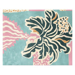 Stylish Melting Floral Cloud Hand Tufted Area Rug featuring a contemporary abstract design in pink, teal, and black, perfect for adding a touch of elegance to your living room. This wool rug is ideal for living room rugs 8x10, offering both comfort and a modern aesthetic.