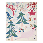 Vibrant Merry Wonderland hand-tufted area rug featuring whimsical Christmas designs, perfect for adding festive charm to living room area rugs. Made from high-quality wool, this area rug showcases playful illustrations including trees and reindeer, ideal for cozy living room settings.
