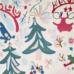 A vibrant Merry Wonderland hand tufted wool rug featuring an array of whimsical holiday designs, perfect for adding a festive touch to living room area rugs. This area rug showcases abstract Christmas trees, reindeer antlers, and stars, making it an ideal wool rug choice for area rugs for living room decor.