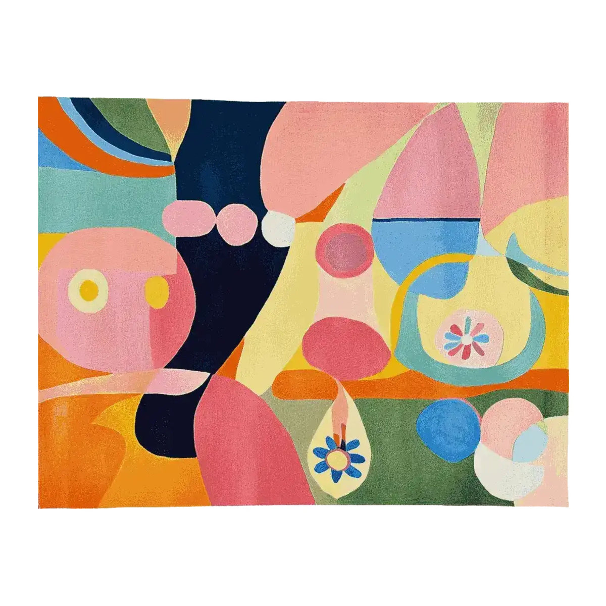 Vibrant and colorful area rug featuring an abstract microflora pattern. This contemporary wool rug is perfect for large living rooms, adding a burst of color with its unique design. Ideal for those seeking area rugs for living room spaces.