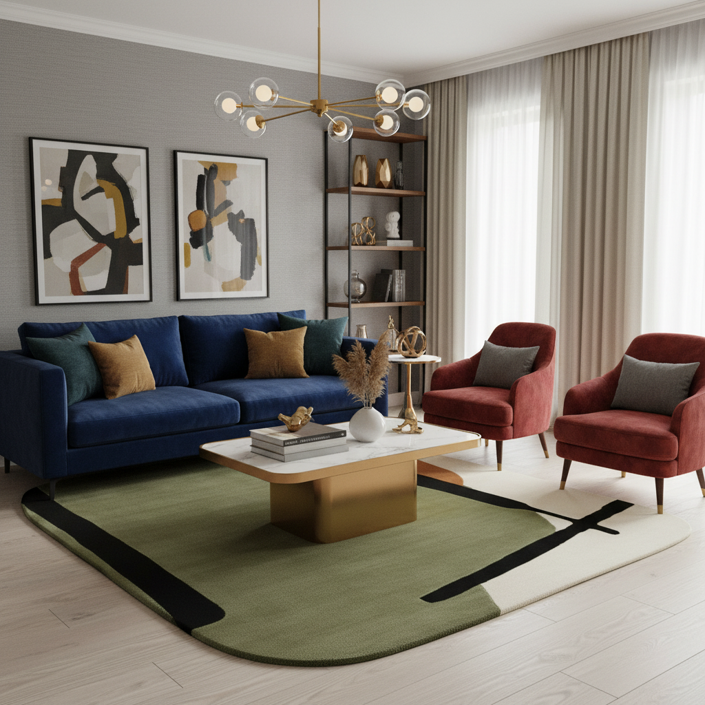 Midcentury Meadow Echo Hand Tufted Rug