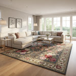 Midnight Bloom Mosaic Hand Tufted Rug