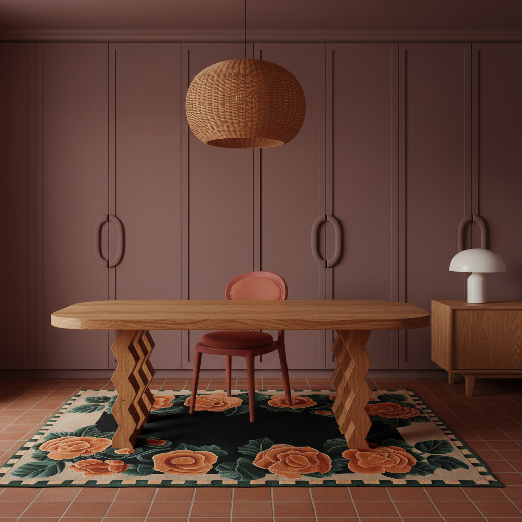 Midnight Blossom Grace Hand Tufted Rug