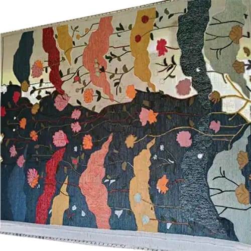 The Midnight Garden Hand Tufted Rug is a stunning area rug perfect for large living room spaces. This contemporary rug features a vibrant floral design with rich colors, creating a vintage and artistic feel. Made from quality wool, it embodies elegance and comfort, making it an ideal choice for those seeking a unique floral rug to enhance their living room decor.