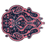 The Midnight Mirage Hand Tufted Area Rug showcases an intricate vintage design with bold, contrasting colors. Perfect for enhancing your living room, this wool rug offers a unique blend of elegance and style. It's sized ideally for spaces needing an 8x10 rug, making it a standout piece among area rugs for living rooms.