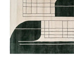 Contemporary wool area rug in a modern abstract design, ideal for living rooms. This stylish 8x10 rug features a striking black and cream color palette with geometric patterns, perfect for enhancing your living space.