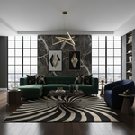 Midnight Spiral Dance Hand Tufted Rug