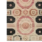 A beautifully crafted Mirage Medallion Hand Tufted Rug featuring an intricate vintage design. This wool area rug is perfect for a large living room, offering an elegant combination of earthy tones and artistic patterns. Ideal for those seeking living room rugs in 8x10 size, this piece adds a touch of timeless charm to any space.