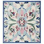 This vibrant Mirrored Petal Harmony Hand Tufted Area Rug features an elegant floral design in soft hues of pink, blue, and green. Perfect for adding a touch of sophistication to large living rooms, this wool rug is both stylish and durable. Ideal as an area rug for living room spaces, its intricate patterns create a harmonious focal point.