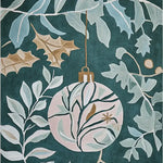 The Mistletoe Magic Hand Tufted Area Rug features a charming holiday design with a large ornament and mistletoe leaves in soft hues, perfect for adding a festive touch to your living room. This wool rug is an ideal choice for living room rugs 8x10, offering both style and comfort.