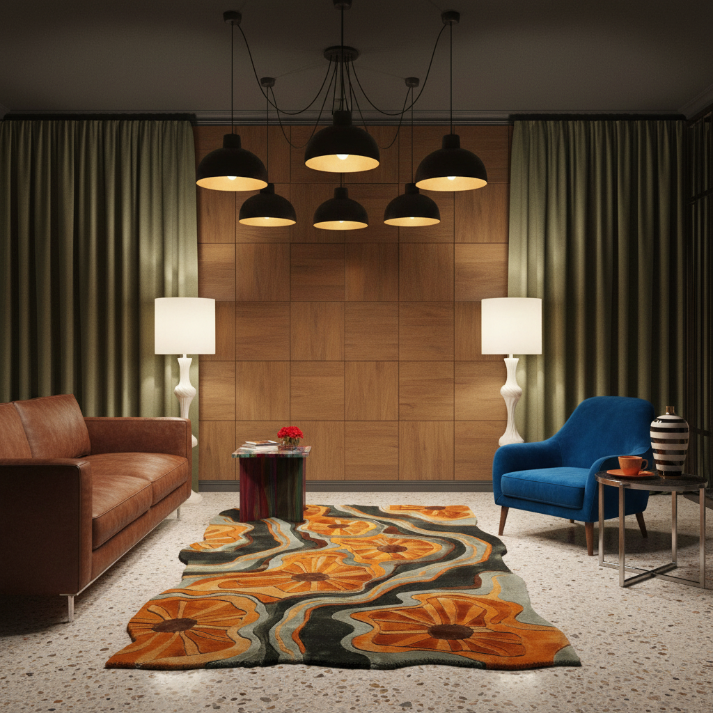 Modern Botanical Flow Hand Tufted Rug