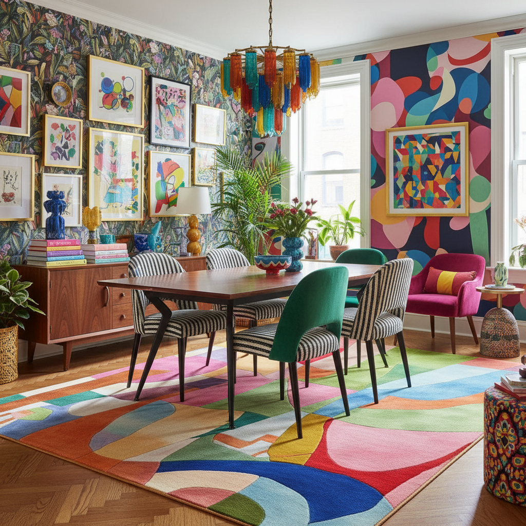 Modern Collage Hand Tufted Rug