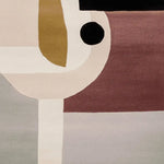 Abstract design of the Modern Harmony Block Hand Tufted Area Rug, featuring a contemporary blend of muted colors and geometric shapes. This wool rug is perfect for adding a stylish touch to living rooms, especially in an 8x10 size.