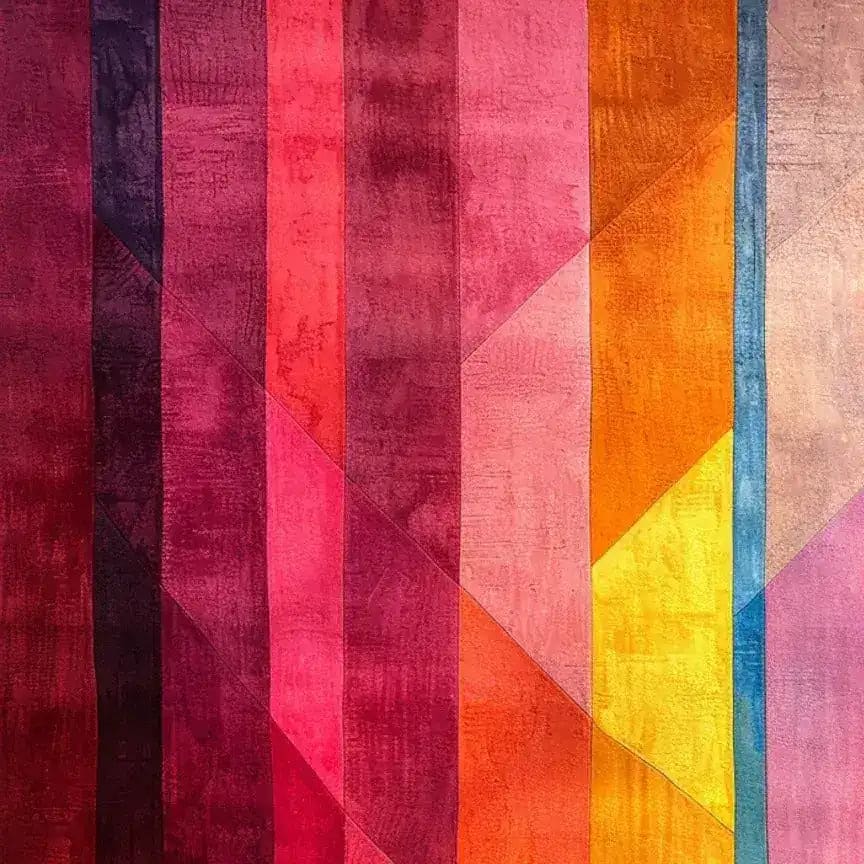 Vibrant and colorful modern mosaic hand-tufted wool rug, perfect for adding a pop of color to your living room or office. This contemporary area rug in an 8x10 size features bold geometric patterns in shades of red, orange, and yellow. Ideal as a centerpiece for living room rugs or office rugs.