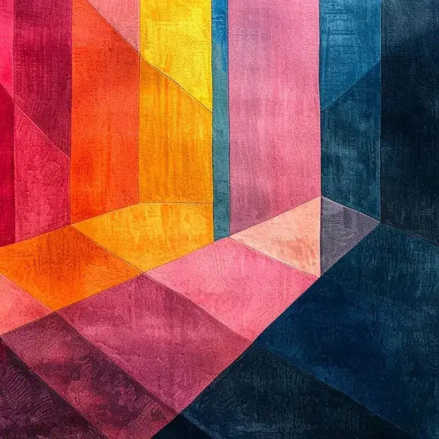 This vibrant hand tufted wool area rug showcases a modern mosaic design, perfect for adding a splash of color to any living room or office space. The abstract geometric patterns in shades of pink, orange, yellow, and blue make it an ideal contemporary rug for those seeking stylish living room rugs 8x10 or unique office rugs.