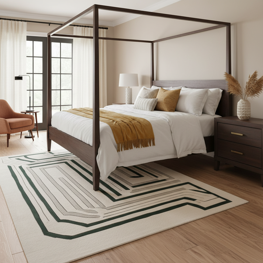 Modern Motion Maze Hand Tufted Rug