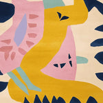 This vibrant Modern Organic Mosaic Hand Tufted Rug is an ideal choice for living room area rugs, featuring an abstract design in bold colors. Perfect for adding a contemporary touch, this wool rug measures 8x10 and showcases a unique blend of mustard yellow, pink, and blue shapes, making it a standout piece among living room rugs.