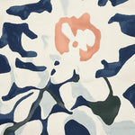 Close-up view of the Modern Pattern Pulse Hand Tufted Rug, showcasing its contemporary abstract design. This wool area rug features bold navy and coral patterns, perfect for adding a stylish touch to large living room spaces. Ideal as an area rug for living room settings.