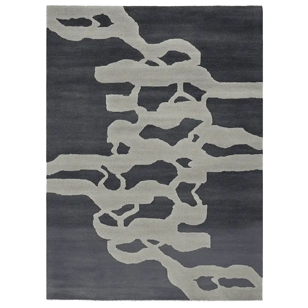 Image of the Modern Psyche Flow Hand Tufted Rug, a stylish area rug featuring an abstract design in neutral tones. This contemporary wool rug is perfect for adding a touch of elegance to living room spaces. Ideal for those seeking high-quality area rugs for the living room.