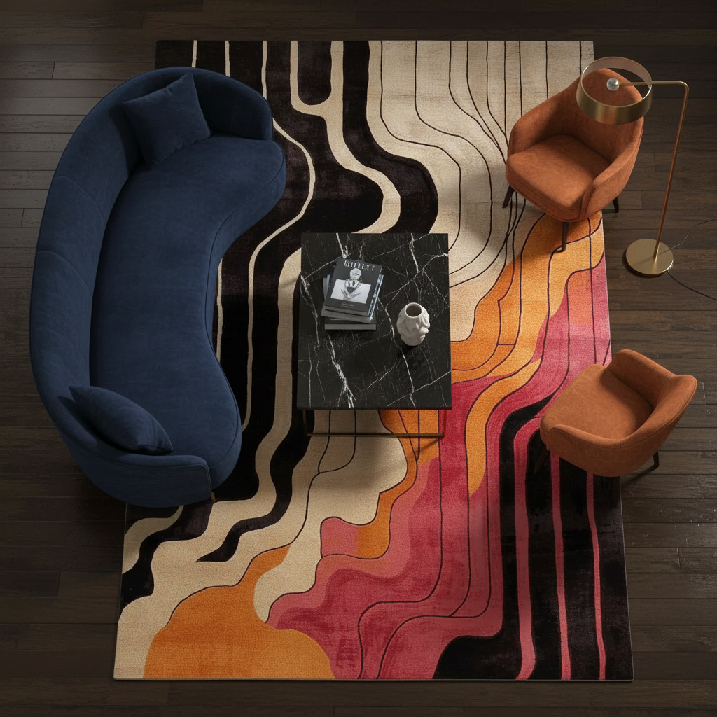 Molten Rhythm Drift Hand Tufted Rug