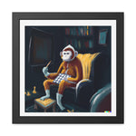 Monkey Enjoying Netflix Poster Wall Art 16″ x 16″ (Square) Semi Glossy