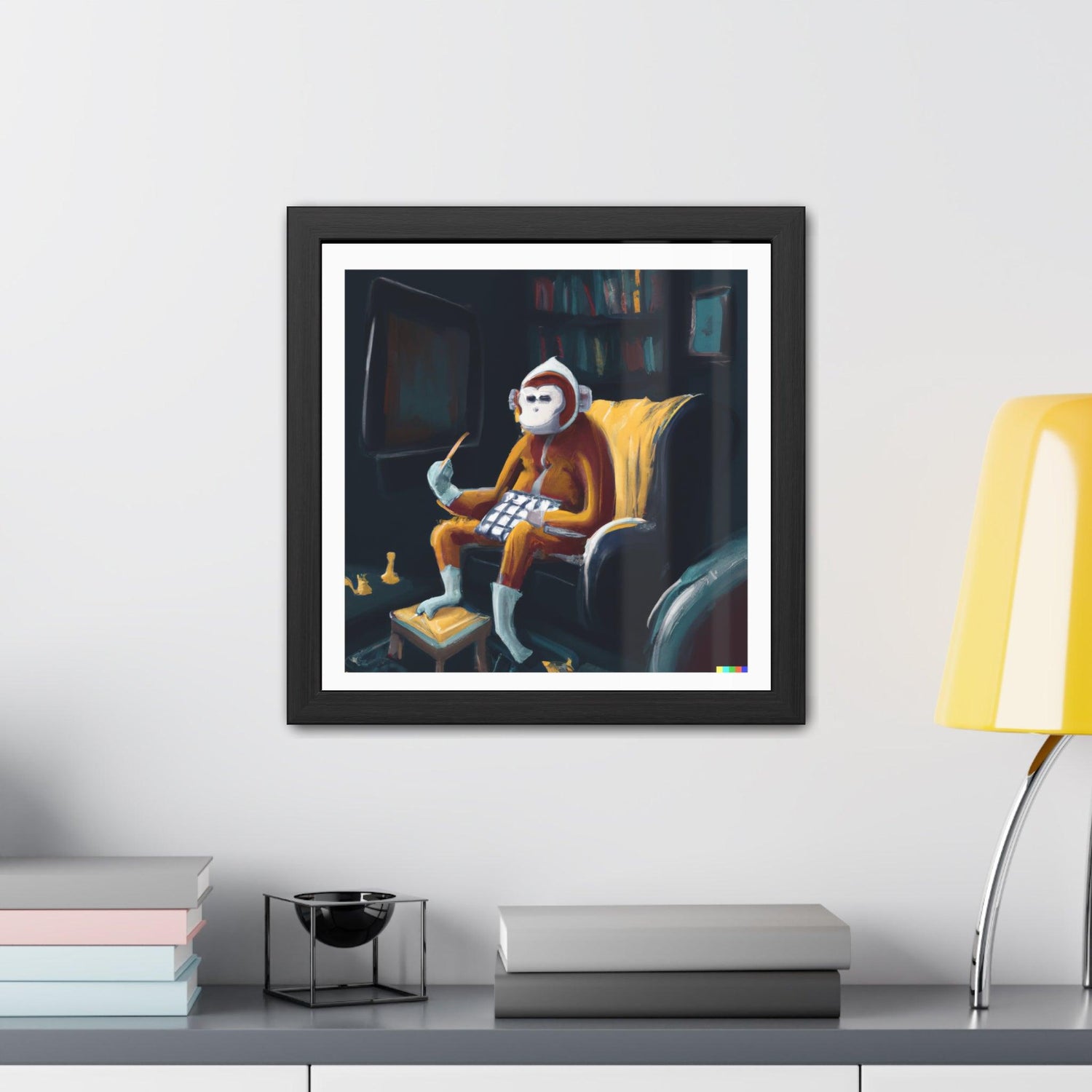 Monkey Enjoying Netflix Poster Wall Art