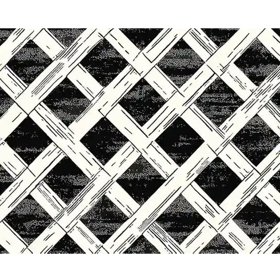 A stylish Monochrome Weave Hand Tufted Rug showcasing a contemporary black and white geometric pattern. This large area rug, perfect for bedrooms, is crafted from high-quality wool and adds a modern touch to any space.