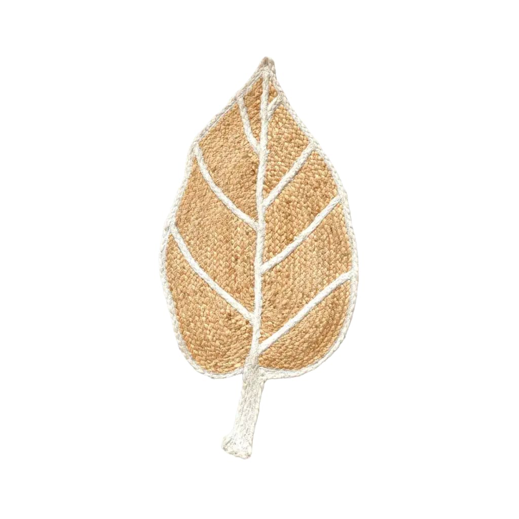 An elegant Monstera Leaf Shape Jute Rug designed as an area rug, perfect for adding a touch of nature to living rooms or offices. The intricate weave and natural jute material make it an ideal choice for those looking for unique living room area rugs or stylish rugs for office spaces.