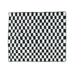Moroccan Berber Handwoven Checker Wool Area Rug with Tassels - Black and White